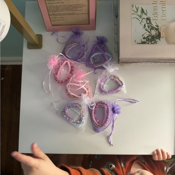 WWJD Pink & Gold Pastel Clay Christian Faith Jewelry Jesus Bracelet Heishi Style - Picture 6 of 8